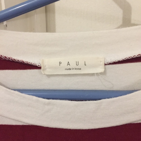 Mixxmix Korea red & white striped long sleeve tee - Picture 2 of 8